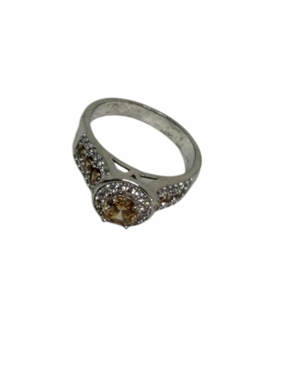 faux diamond yellow white diamonds circle ring